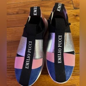 Little Girls Emilio Pucci slip on sneakers
